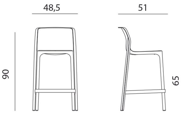 Nardi Červená plastová zahradní barová židle Net 65 cm