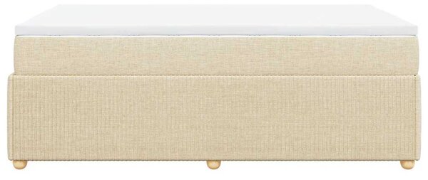 Box spring postel s matrací krémová 120x190 cm textil 3285558