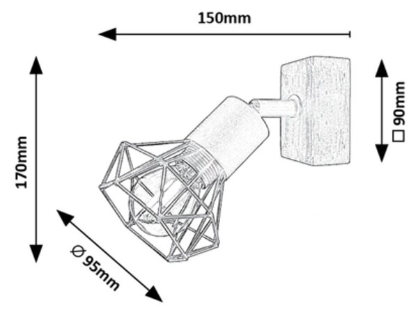 Rabalux Zeus nástěnné svítidlo 1x40 W černá-dřevo 3137