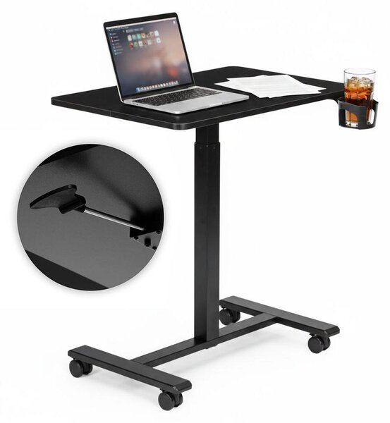 ModernHome JNI-PN01-1-1-NP Mobilní stůl na notebook 70×48 cm, výškově nastavitelný 71,5-112 cm, černý