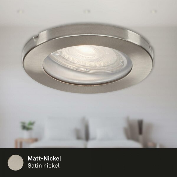 BRILONER 3ks sada LED vestavné svítidlo, pr. 8,5 cm, 5 W, matný nikl IP65 BRI 7181-032