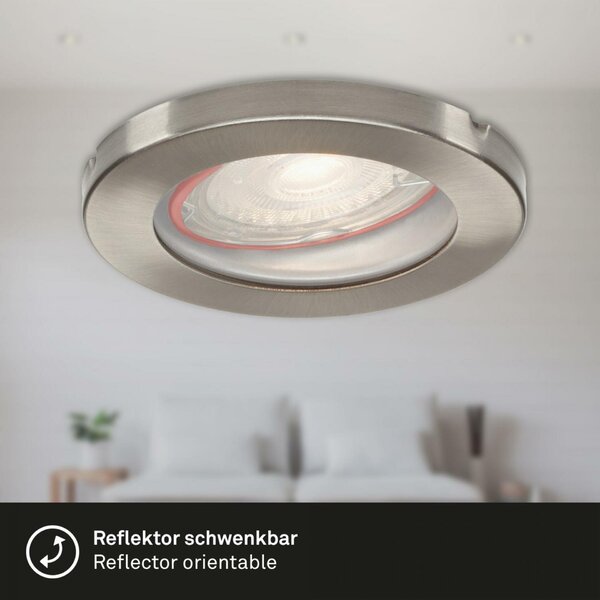 BRILONER 3ks sada LED vestavné svítidlo, pr. 8,5 cm, 5 W, matný nikl IP65 BRI 7181-032