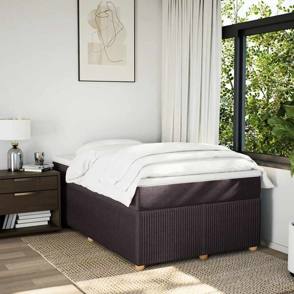 Box spring postel s matrací tmavě hnědá 120x200 cm textil 3285563