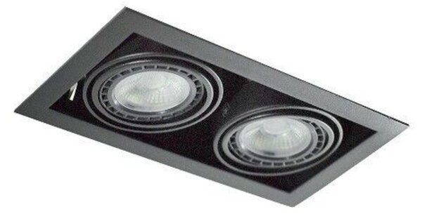 Stropní zápustné bodové svítidlo AZzardo Nova 2 black/black AZ2875 GU10+ADAP111/ES111 2x40/2x50W IP20 34,5cm černé