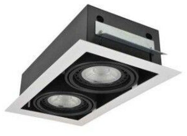 Stropní zápustné bodové svítidlo AZzardo Nova 2 white/black AZ2877 GU10+ADAP111/ES111 2x40/2x50W IP20 34,5cm bílo-černé