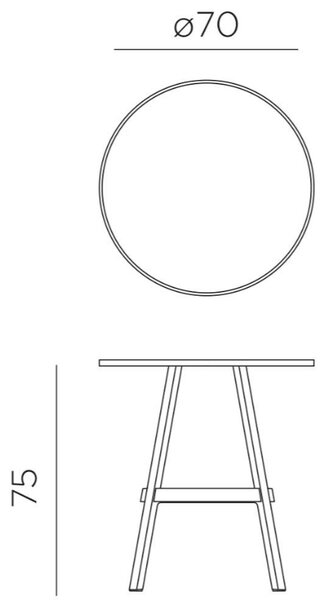 Nardi Bílý plastový zahradní barový stůl Combo 70 cm
