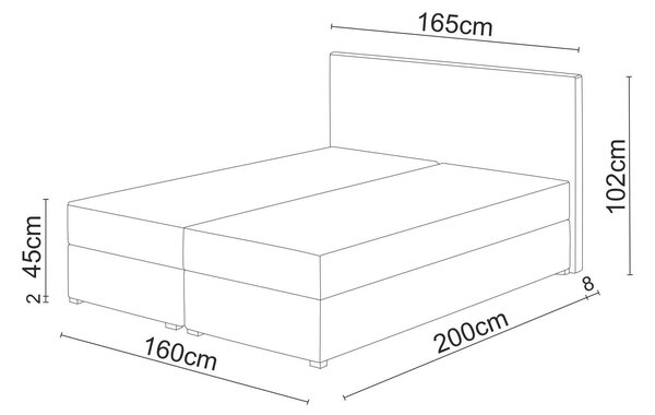 Manželská postel Boxspring 140 cm Fade 1 (tmavě šedá) (s matrací a úložným prostorem)