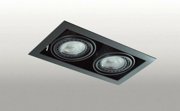 Stropní zápustné bodové svítidlo AZzardo Nova 2 black/black AZ2875 GU10+ADAP111/ES111 2x40/2x50W IP20 34,5cm černé