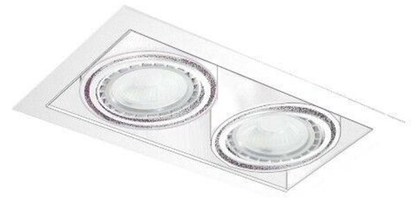 Stropní zápustné bodové svítidlo AZzardo Nova 2 white/white AZ2876 GU10+ADAP111/ES111 2x40/2x50W IP20 34,5cm bílé