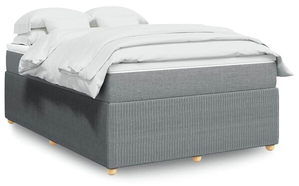 Box spring postel s matrací světle šedá 140 x 190 cm textil 3285567