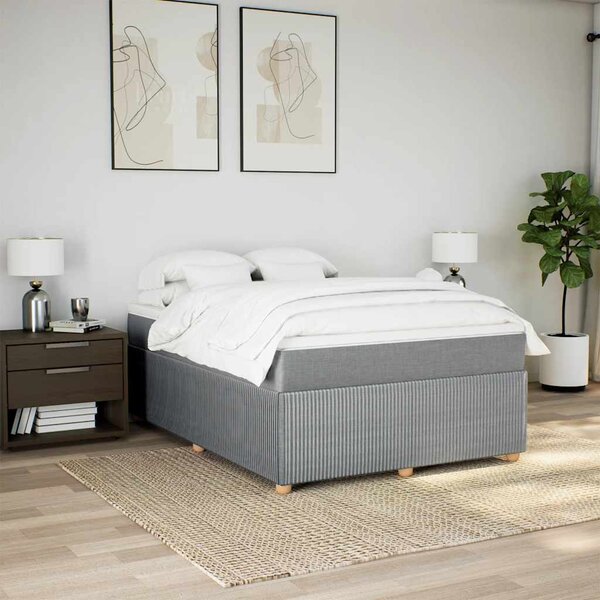 Box spring postel s matrací světle šedá 140 x 190 cm textil 3285567