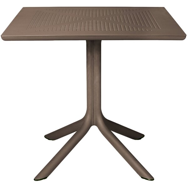 Nardi Tmavě hnědý plastový zahradní stůl Clip 80 x 80 cm