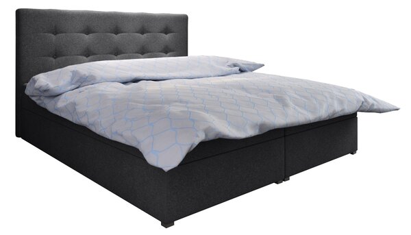 Manželská postel Boxspring 140 cm Fade 1 (tmavě šedá) (s matrací a úložným prostorem)