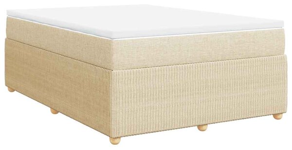 Box spring postel s matrací krémová 140x190 cm textil 3285572