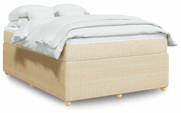 Box spring postel s matrací krémová 140x190 cm textil 3285572