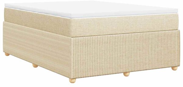 Box spring postel s matrací krémová 140x190 cm textil 3285572