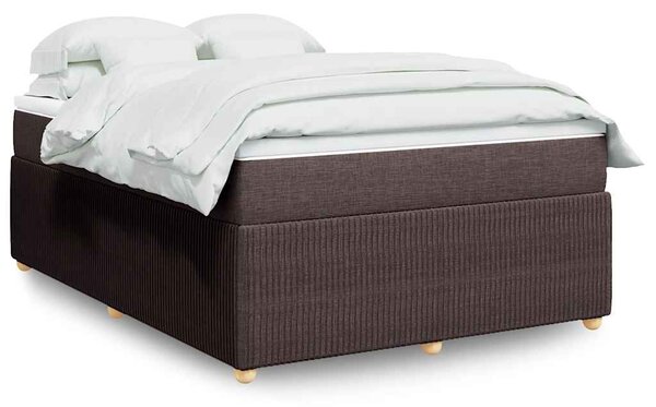 Box spring postel s matrací tmavě hnědá 140x190 cm textil 3285570