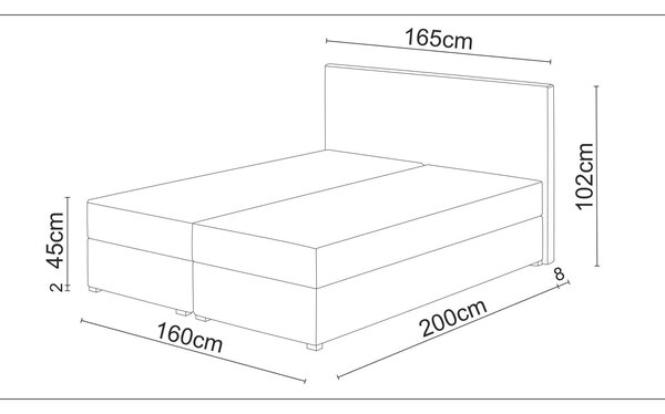 Manželská postel Boxspring 140 cm Fade 2 (tmavě hnědá) (s matrací a úložným prostorem)