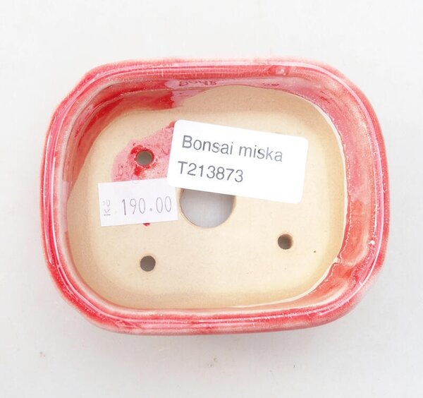 E-bonsai Keramická bonsai miska 8,5 x 7 x 3,5 cm červenobílá