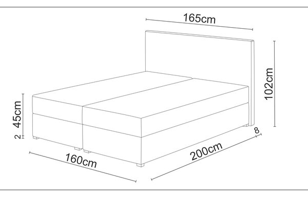 Manželská postel Boxspring 140 cm Fade 4 (šedá) (s matrací a úložným prostorem)