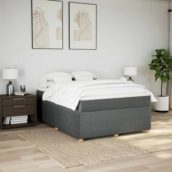 Box spring postel s matrací tmavě šedá 140x200 cm textil 3285575