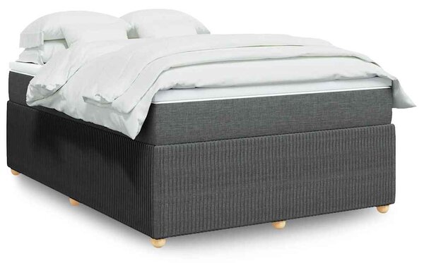 Box spring postel s matrací tmavě šedá 140x200 cm textil 3285575