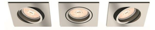 Zapuštěné bodové podhledové svítidlo Philips Donegal set 3ks 50403/17/PN matný chrom