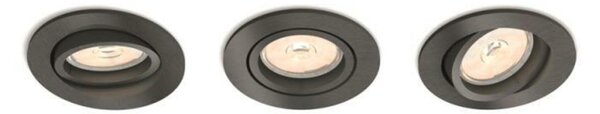 Zapuštěné bodové podhledové svítidlo Philips Donegal set 3ks 50393/99/PN šedé
