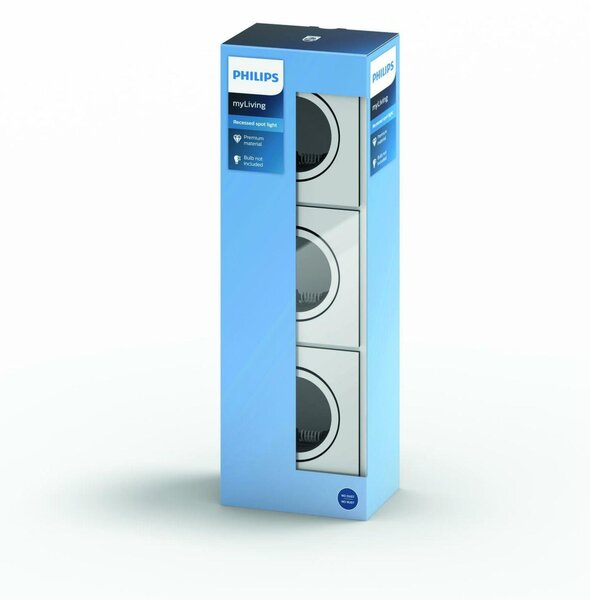 Zapuštěné bodové podhledové svítidlo Philips Donegal set 3ks 50403/17/PN matný chrom