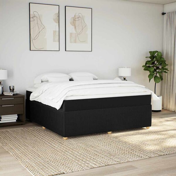 Box spring postel s matrací černá 180x200 cm textil 3285590