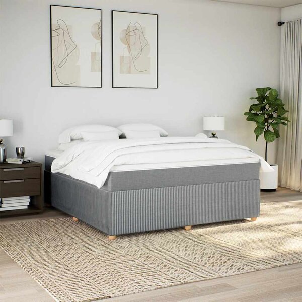 Box spring postel s matrací světle šedá 180 x 200 cm textil 3285588