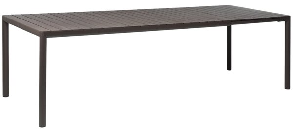 Nardi Tmavě hnědý plastový rozkládací zahradní stůl Tevere 211/275 x 100 cm