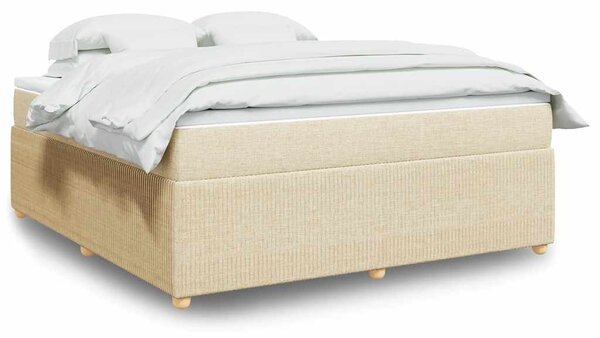Box spring postel s matrací krémová 180x200 cm textil 3285593