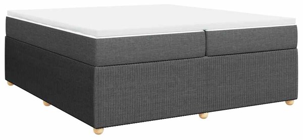 Box spring postel s matrací tmavě šedá 200x200 cm textil 3285596