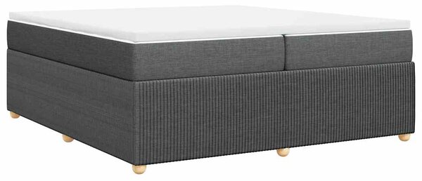 Box spring postel s matrací tmavě šedá 200x200 cm textil 3285596