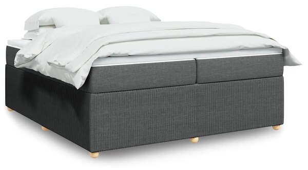 Box spring postel s matrací tmavě šedá 200x200 cm textil 3285596