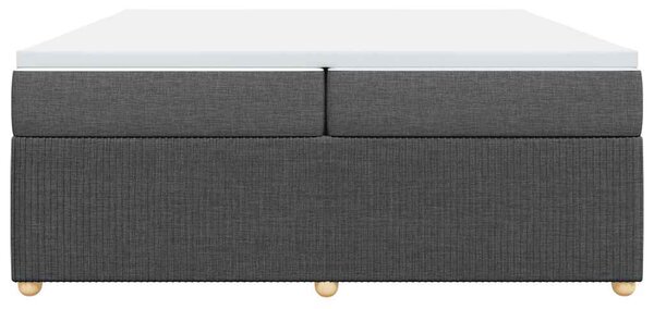 Box spring postel s matrací tmavě šedá 200x200 cm textil 3285596