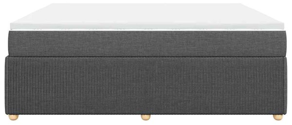 Box spring postel s matrací tmavě šedá 200x200 cm textil 3285596