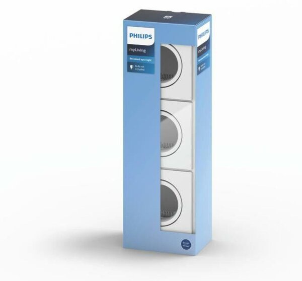 Zapuštěné bodové podhledové svítidlo Philips Enneper set 3ks 50193/31/PN bílé