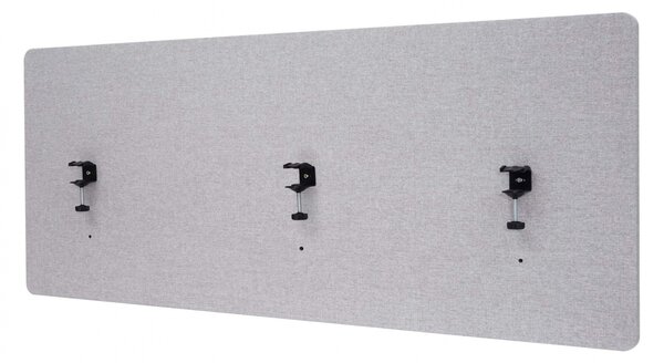 Akustický panel na stůl HWC-G75 - dvoustěnná látka/textil - 60x160cm - šedá
