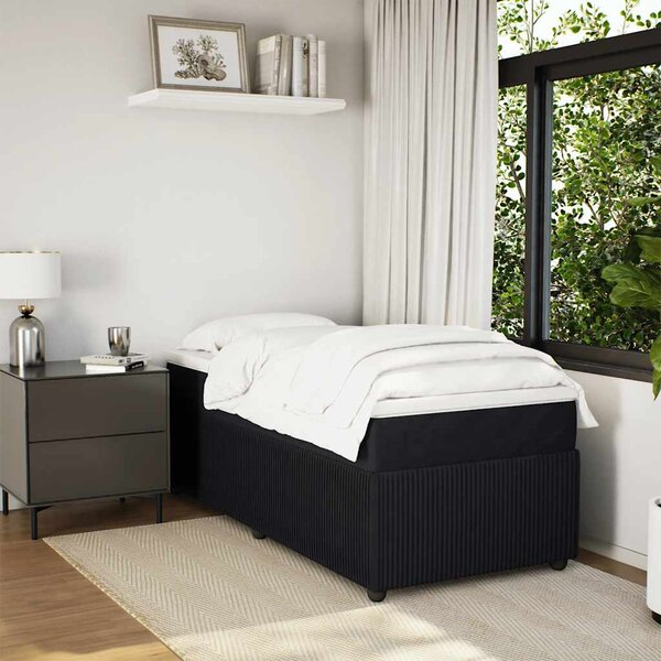 Box spring postel s matrací černá 80 x 200 cm samet 3285604