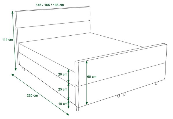 Manželská postel Boxspring 140 cm Flu plus (světlobéžová) (s matrací a úložným prostorem)