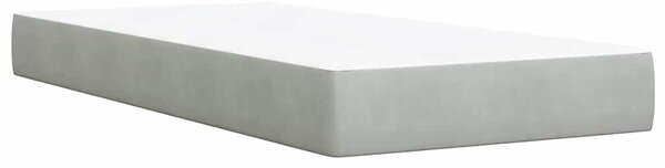 Box spring postel s matrací světle šedá 90x200 cm samet 3287650