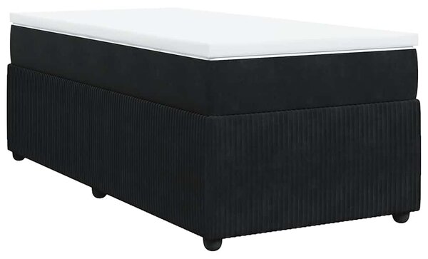 Box spring postel s matrací černá 80 x 200 cm samet 3285604
