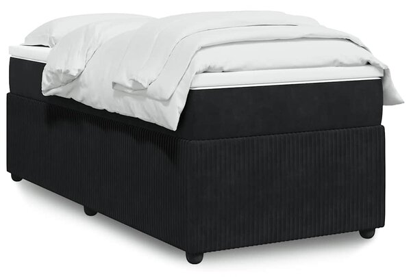 Box spring postel s matrací černá 80 x 200 cm samet 3285604