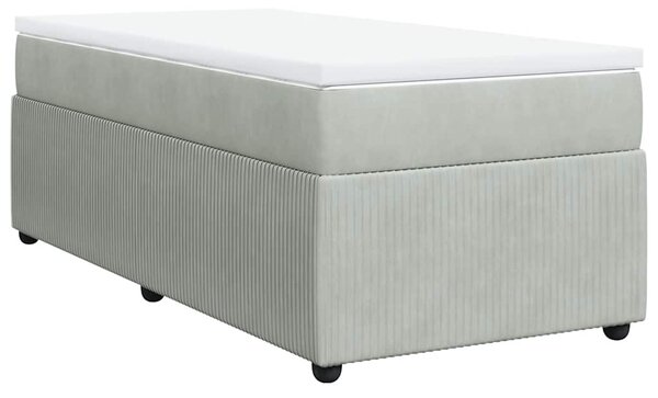 Box spring postel s matrací světle šedá 90x200 cm samet 3285614