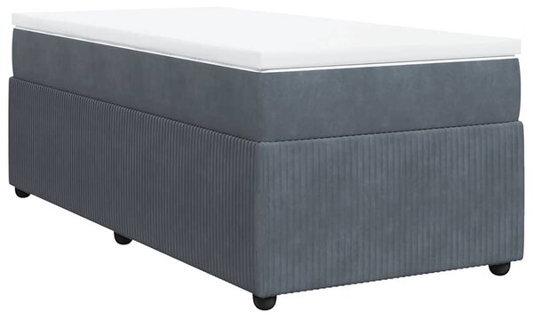 Box spring postel s matrací tmavě šedá 90x190 cm samet 3285609