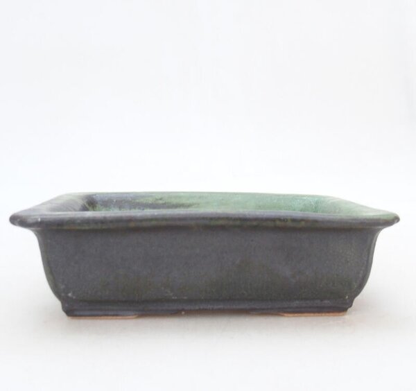 E-bonsai Keramická bonsai miska 13,5 x 10 x 4 cm šedozelená
