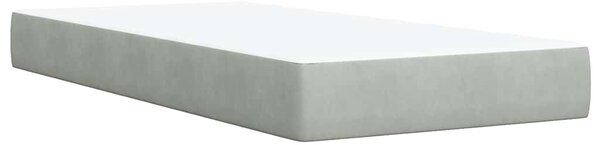 Box spring postel s matrací světle šedá 90x200 cm samet 3285614