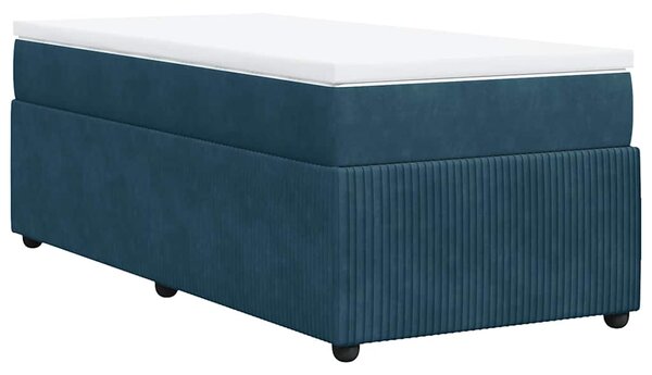Box spring postel s matrací tmavě modrá 80 x 200 cm samet 3285606